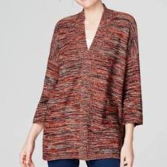 Pure Jill Campari Marled V-Neck Pullover Knit Top Red - Picture 8 of 8